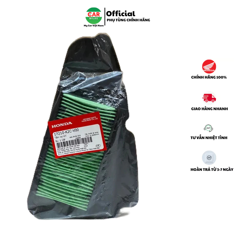 Lọc gió xe máy - tấm lọc khí HONDA VISION năm 2021,, Hàng Chính Hãng Honda zin 100%. Mã sp 17210K2CV00