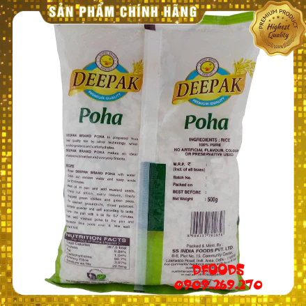 Gạo Dẹt Ấn Độ Poha 500g