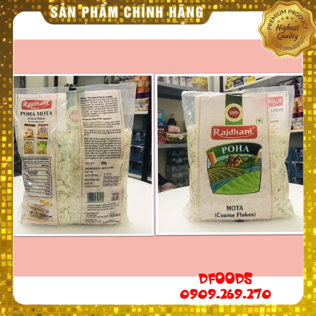 Gạo Dẹt Ấn Độ Poha 500g