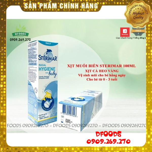 Xịt muối biển Sterima cá heo 100ml cho bé từ sơ sinh