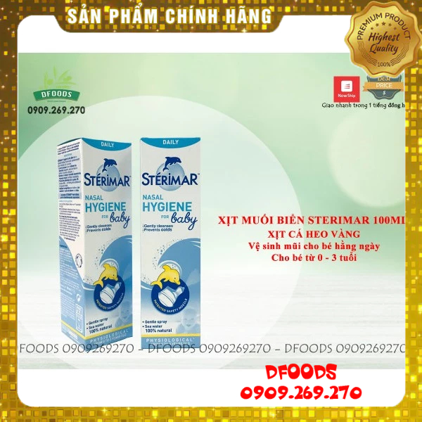 Xịt muối biển Sterima cá heo 100ml cho bé từ sơ sinh