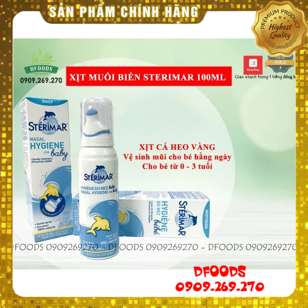 Xịt muối biển Sterima cá heo 100ml cho bé từ sơ sinh