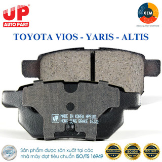 Má phanh, bố thắng đĩa sau ô tô TOYOTA VIOS 2007-2017, YARIS 2014-2017, COROLLA ALTIS 2009-2017 - UP PARTS OEM