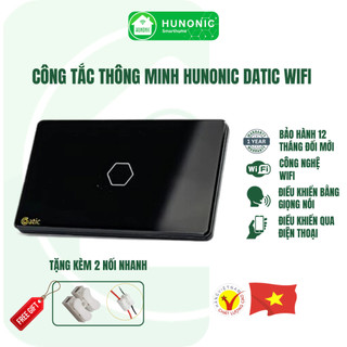 Công Tắc Thông Minh Wifi HUNONIC DATIC Hình Chữ Nhật Cảm Ứng 1-2-3-4 Nút Điều Khiển Qua App,Giọng Nói Bảo Hành 1 Đổi  1