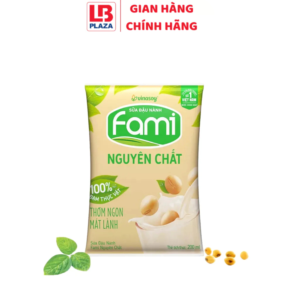 Sữa túi Fami 200ml nguyên chất
