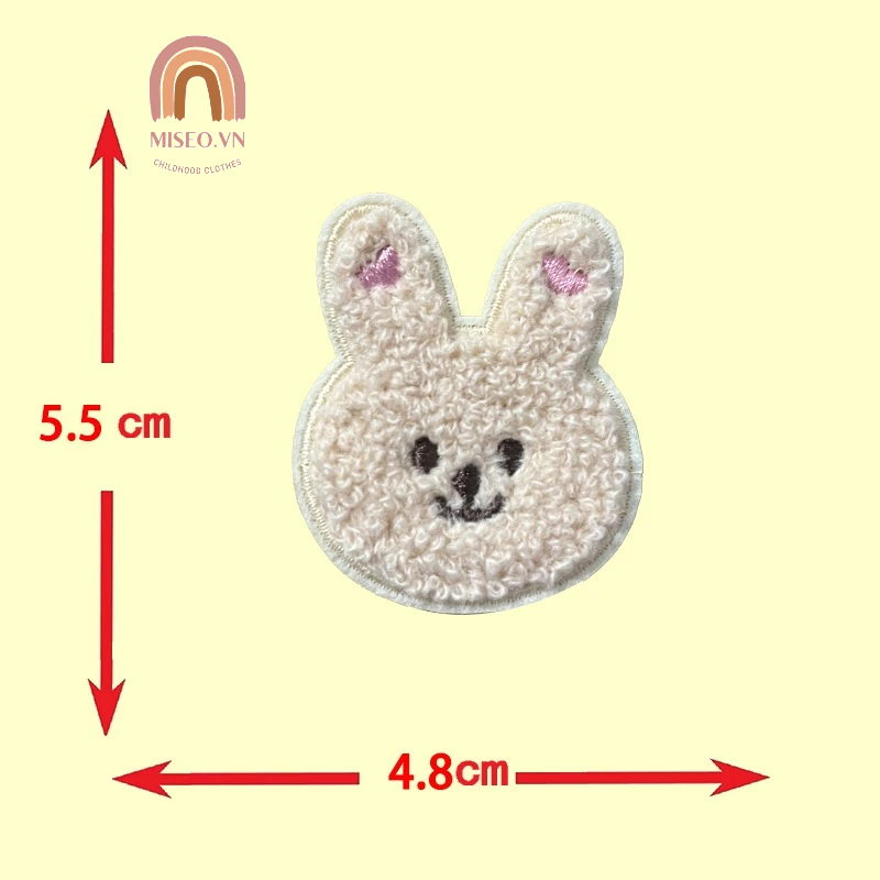 Miếng thêu hình động vật sticker gấu thỏ khủng long cute tag đính vào yếm mũ quần áo