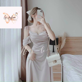 Đầm Hai Dây Nơ Vai Cổ Đổ Có Mút