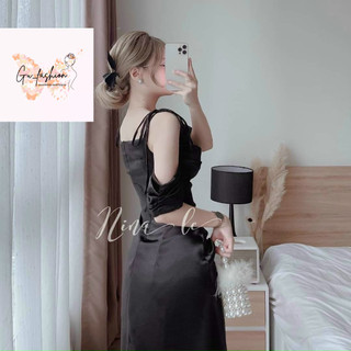 Đầm Hai Dây Nơ Vai Cổ Đổ Có Mút