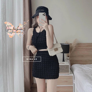 hết hàng Set Áo Croptop Và Chân Váy Cót Lót