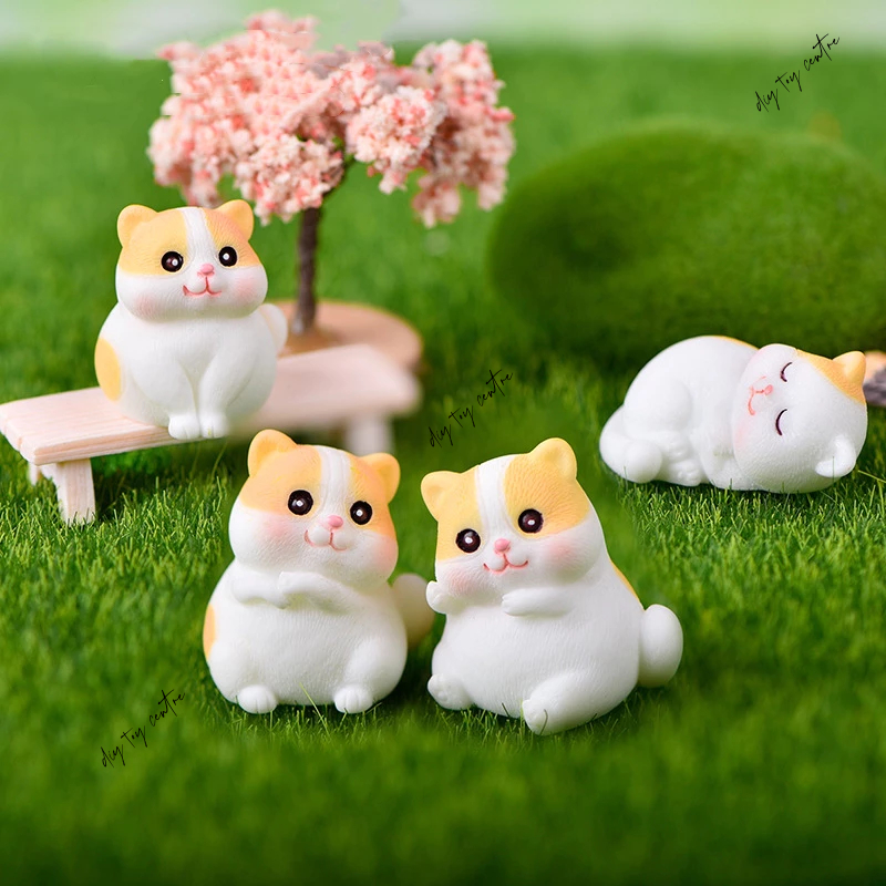 Set quà tặng, sưu tầm, phụ kiện trang trí nội thất, bánh kem đồ chơi thủ công mini cute hình thú cưng Mèo Cam Dễ Thương
