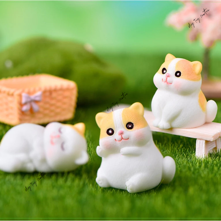 Set quà tặng, sưu tầm, phụ kiện trang trí nội thất, bánh kem đồ chơi thủ công mini cute hình thú cưng Mèo Cam Dễ Thương