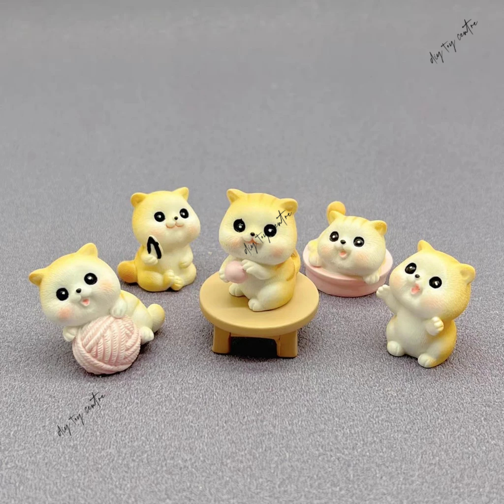 Set quà tặng, sưu tầm, phụ kiện trang trí nội thất, bánh kem đồ chơi thủ công mini hình thú cưng Mèo Con Nghịch Ngợm
