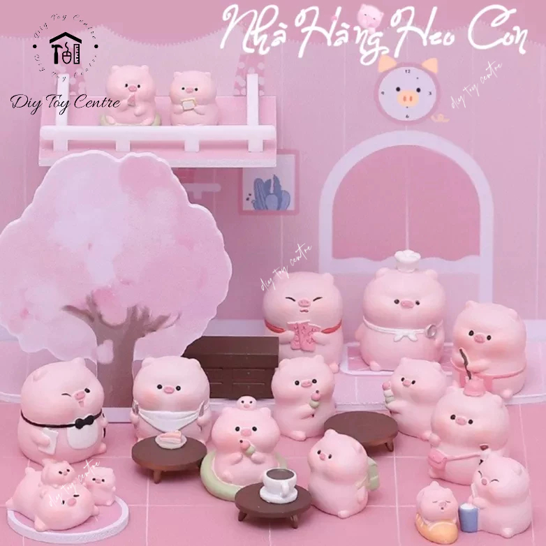 Quà tặng, sưu tầm, phụ kiện trang trí, đồ chơi BLIND BOX hộp mù ngẫu nhiên hoạt hình mini dễ thương Nhà Hàng Heo Con