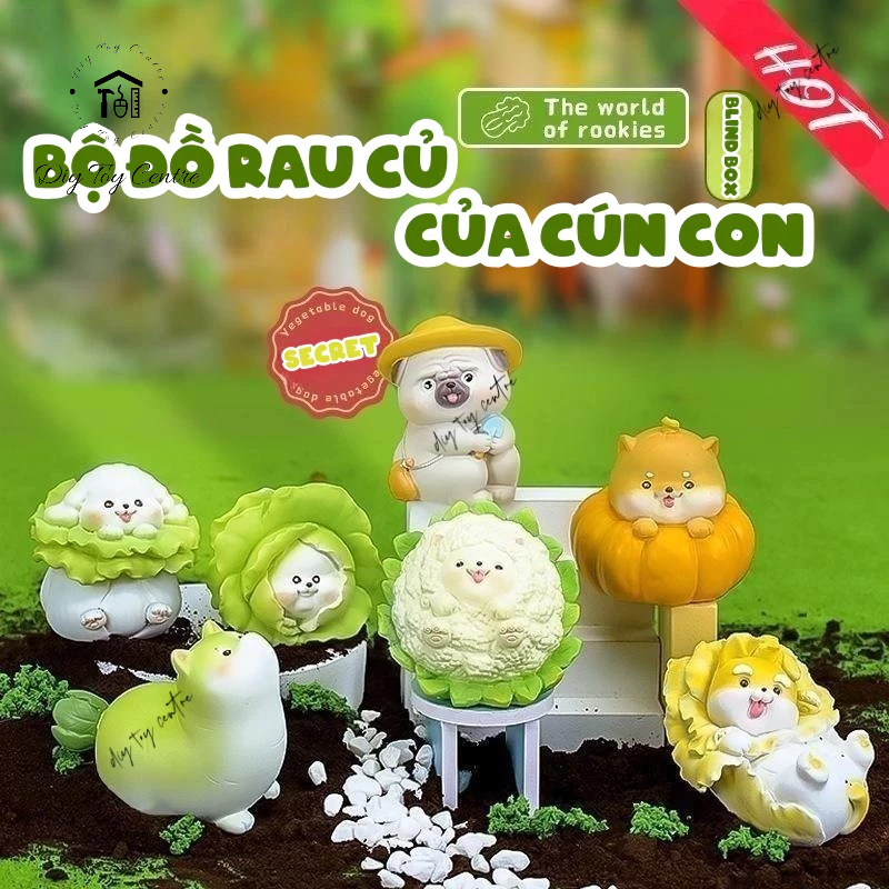 Đồ chơi giải trí BLINDBOX/HỘP MÙ mô hình mini trải nghiệm ngẫu nhiên làm quà tặng, trang trí Bộ Đồ Rau Củ Của Cún Con
