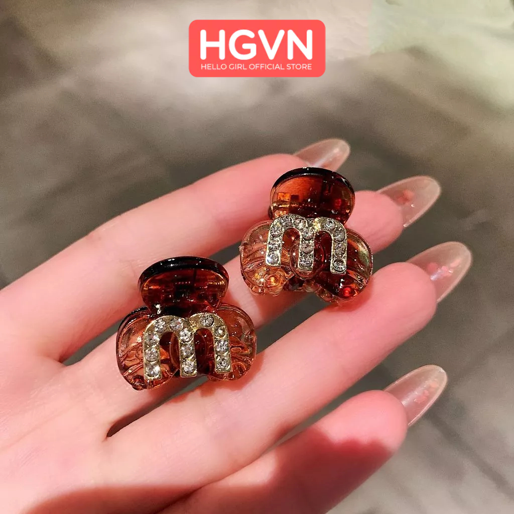 Kẹp Tóc Mái Cao Cấp Hình Nơ Dành Cho Nữ HGVN Cào Tóc Trán Nhỏ 3cm Mới Tinh Tế Chữ M Đính Kim Cương Giả Phong Cách Hàn