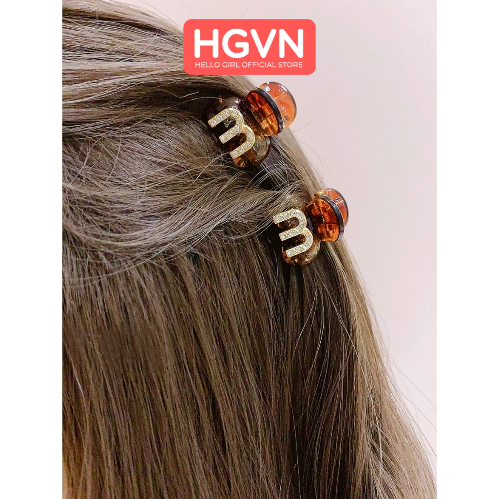 Kẹp Tóc Mái Cao Cấp Hình Nơ Dành Cho Nữ HGVN Cào Tóc Trán Nhỏ 3cm Mới Tinh Tế Chữ M Đính Kim Cương Giả Phong Cách Hàn