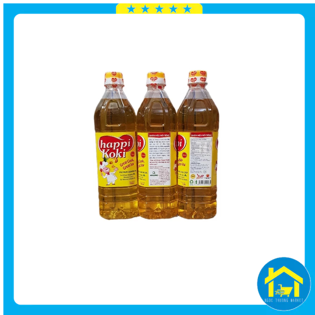 Dầu ăn Happi Koki chai 1 lít