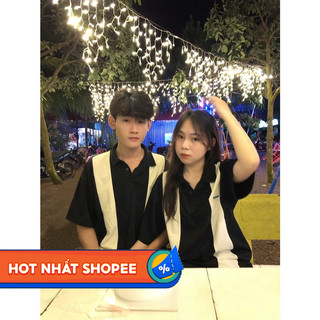 Áo Thun Form Rộng Có Cổ Đen Sọc Trắng Phong Cánh Hàn Quốc, Áo Polo Phông Unisex Nam Nữ Đủ Size Mặc Đẹp Dễ Mix Đồ