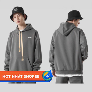 Áo Hoodie Nỉ, Localbrand, Tem Cao Su, Nam Nữ, Form Rộng, Mũ To 2 Lớp, Dây Kéo, Màu Đen/Xám/Kem Thương Hiệu ohay.club