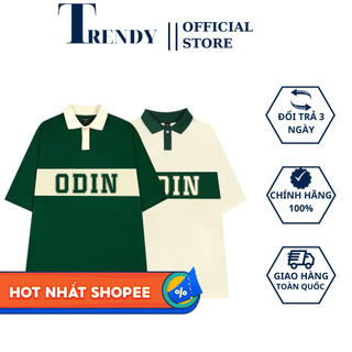Áo Polo Thun Form Rộng Có Cổ Nam Nữ Unisex Oversize Chất Cá Sấu Áo Phông ODIN Locabrand Màu Xanh Be Đen Trắng Giá Rẻ 1K