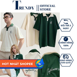Áo Polo Thun Nam Nữ Form Rộng Unisex Oversize Locabrand Chất Cá Sấu Áo Phông Giá Rẻ 1K Màu Xanh Kem