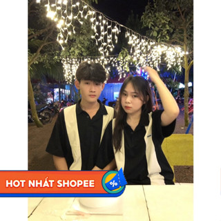 Áo Polo Đẹp Nam Nữ Có Cổ Form Rộng Sọc Trắng Đen, Áo Phông Thun Unisex Nam Nữ Ovesize Giá Rẻ Mặc Đẹp