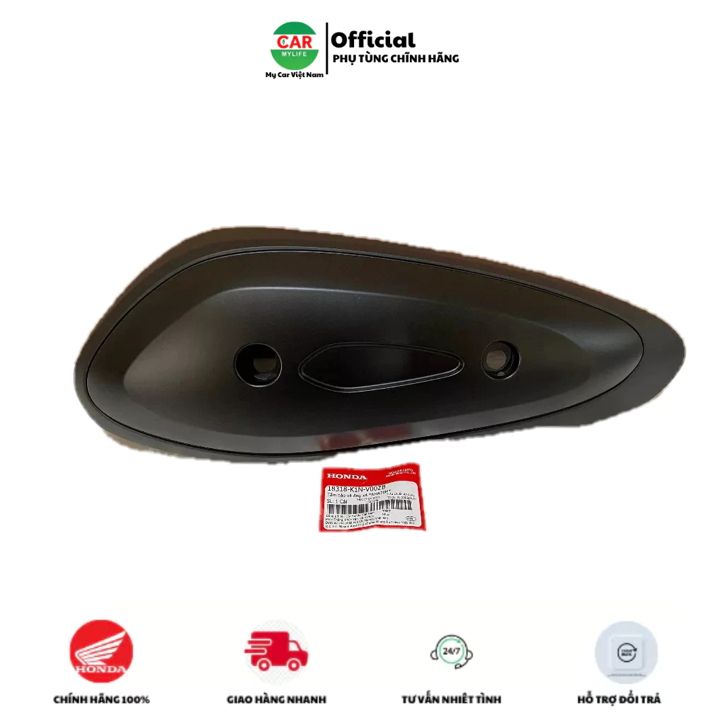 Tấm bảo vệ ống xả - ốp bô HONDA SH MODE năm 2021-2022-2023 màu Đen nhám. *NHA76M* Mã SP 18318K1NV00ZB