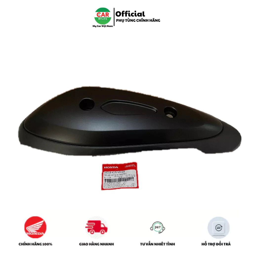 Tấm bảo vệ ống xả - ốp bô HONDA SH MODE năm 2021-2022-2023 màu Đen nhám. *NHA76M* Mã SP 18318K1NV00ZB