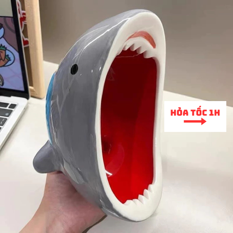 Bát cá mập cute, tô cá mập dễ thương bằng sứ cao cấp