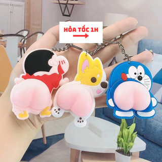 Móc khoá mông silicon bóp mềm