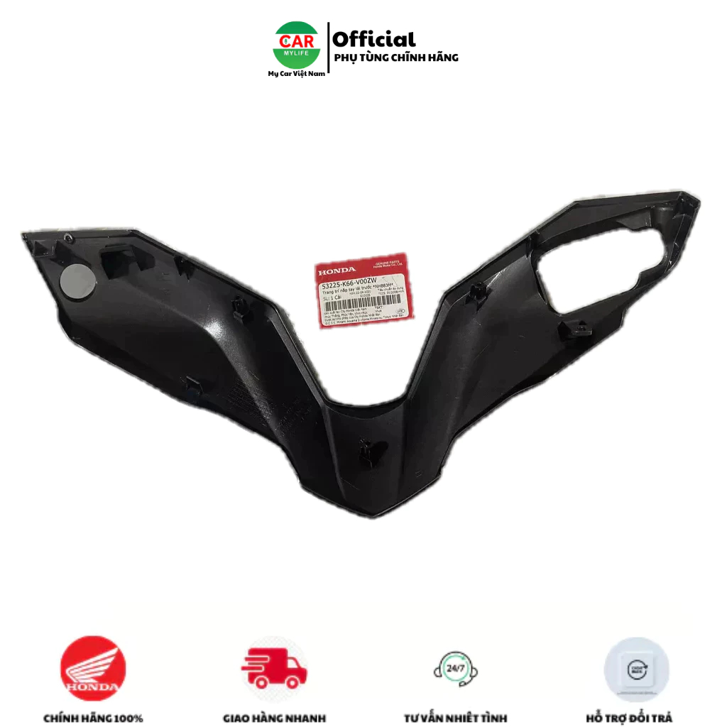 Trang trí nắp trước tay lái - chữ V ốp trước HONDA AIR BLADE 125 năm 2017-2018 màu Xám đen. *NHB83M* 53225K66V00ZW