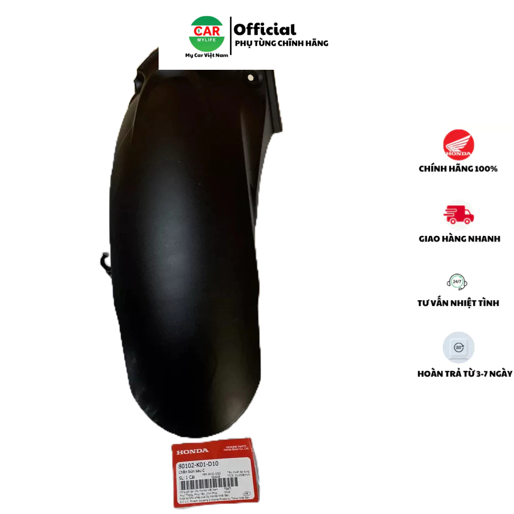 Chắn bùn sau C - lót gầm sau HONDA SH 125&150 năm 2017-2018-2019.  80102K01D10