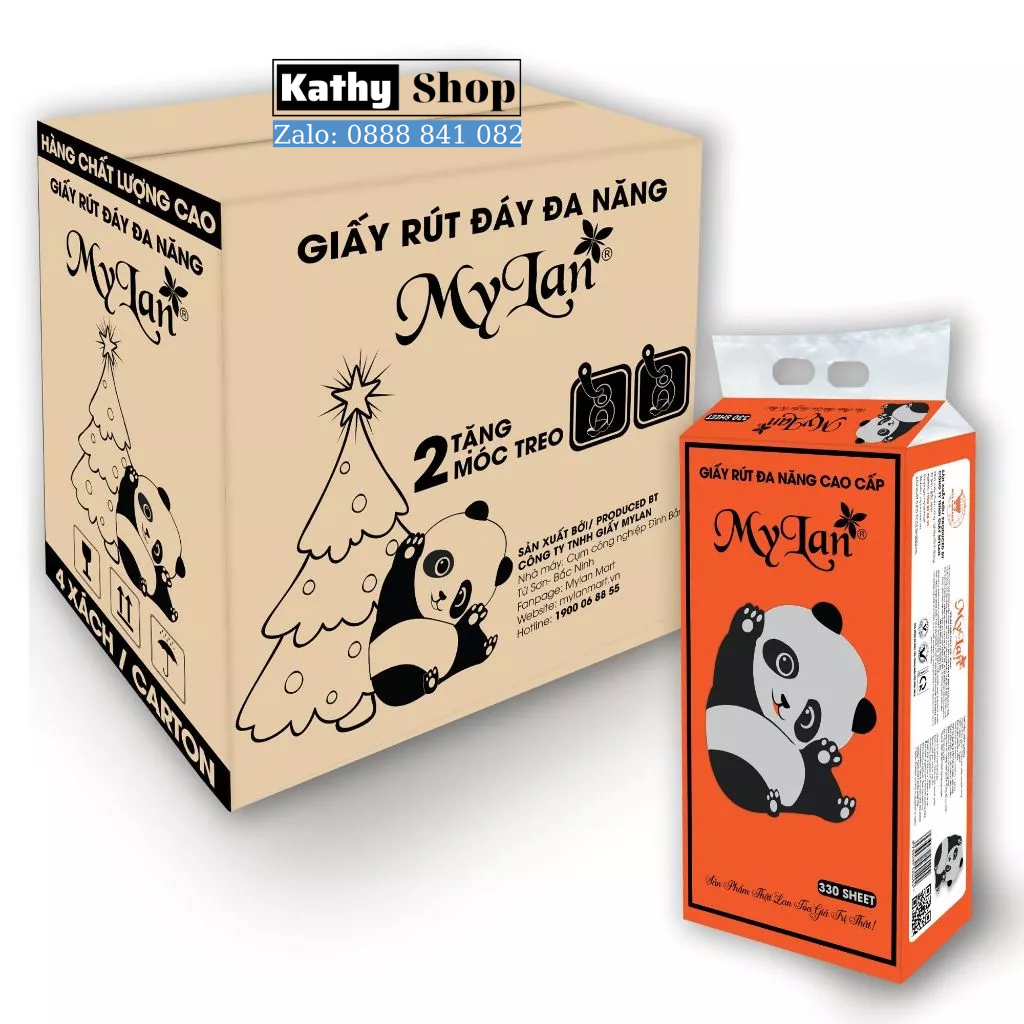 Khăn Giấy Treo Tường Rút Đáy Đa Năng 330 tờ x 2 Lớp Siêu Dai Thấm Hút Tốt