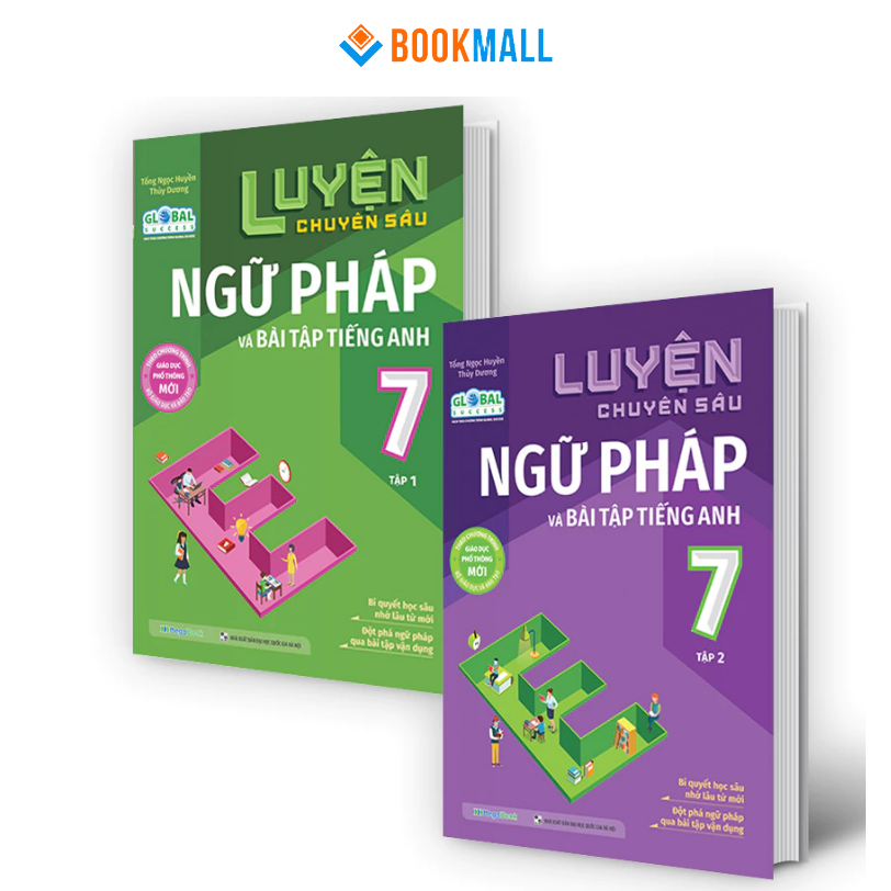 Sách - Combo Luyện chuyên sâu ngữ pháp và bài tập tiếng anh lớp 7 Tập 1 2 Global - Theo trương trình mới nhất