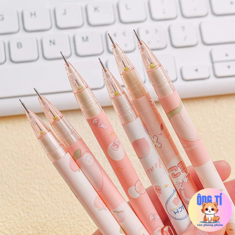 Bút chì hình quả đào ngòi 0.5mm dụng cụ học tập