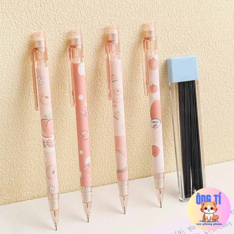 Bút chì hình quả đào ngòi 0.5mm dụng cụ học tập