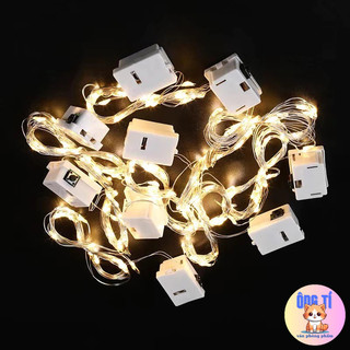 Dây đèn Led dùng pin trang trí decor dài 1m,dây đèn vàng/nhiều màu