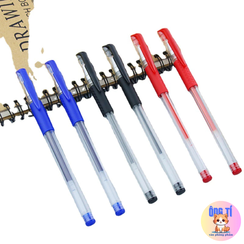 Combo 2 Bút gel ba màu mực xanh/đen/đỏ-Văn phòng phẩm Ông Tí