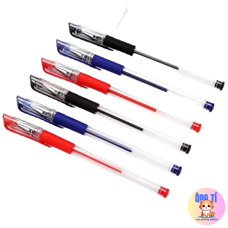 Combo 2 Bút gel ba màu mực xanh/đen/đỏ-Văn phòng phẩm Ông Tí