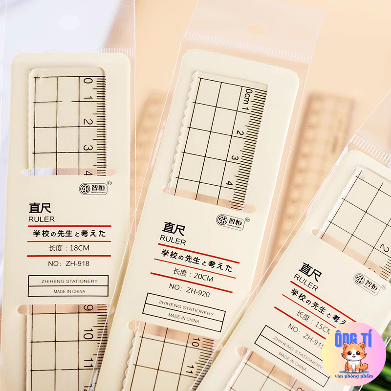 Thước kẻ đơn giản cho học sinh sinh viên-Văn phòng phẩm Ông Tí