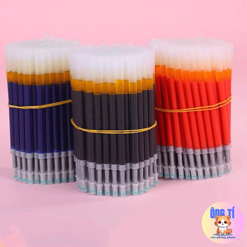 Combo 2 Bút gel bấm ba màu xanh/đỏ/đen ngòi 0.5mm