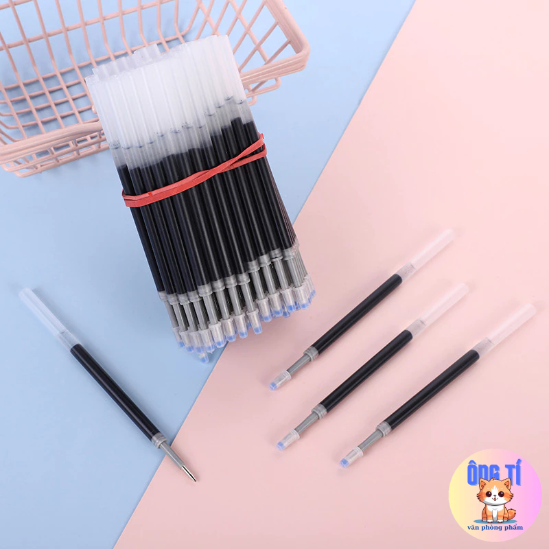 Combo 2 Bút gel bấm ba màu xanh/đỏ/đen ngòi 0.5mm