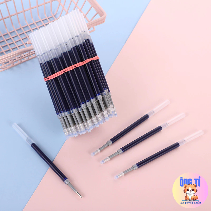 Combo 2 Bút gel bấm ba màu xanh/đỏ/đen ngòi 0.5mm