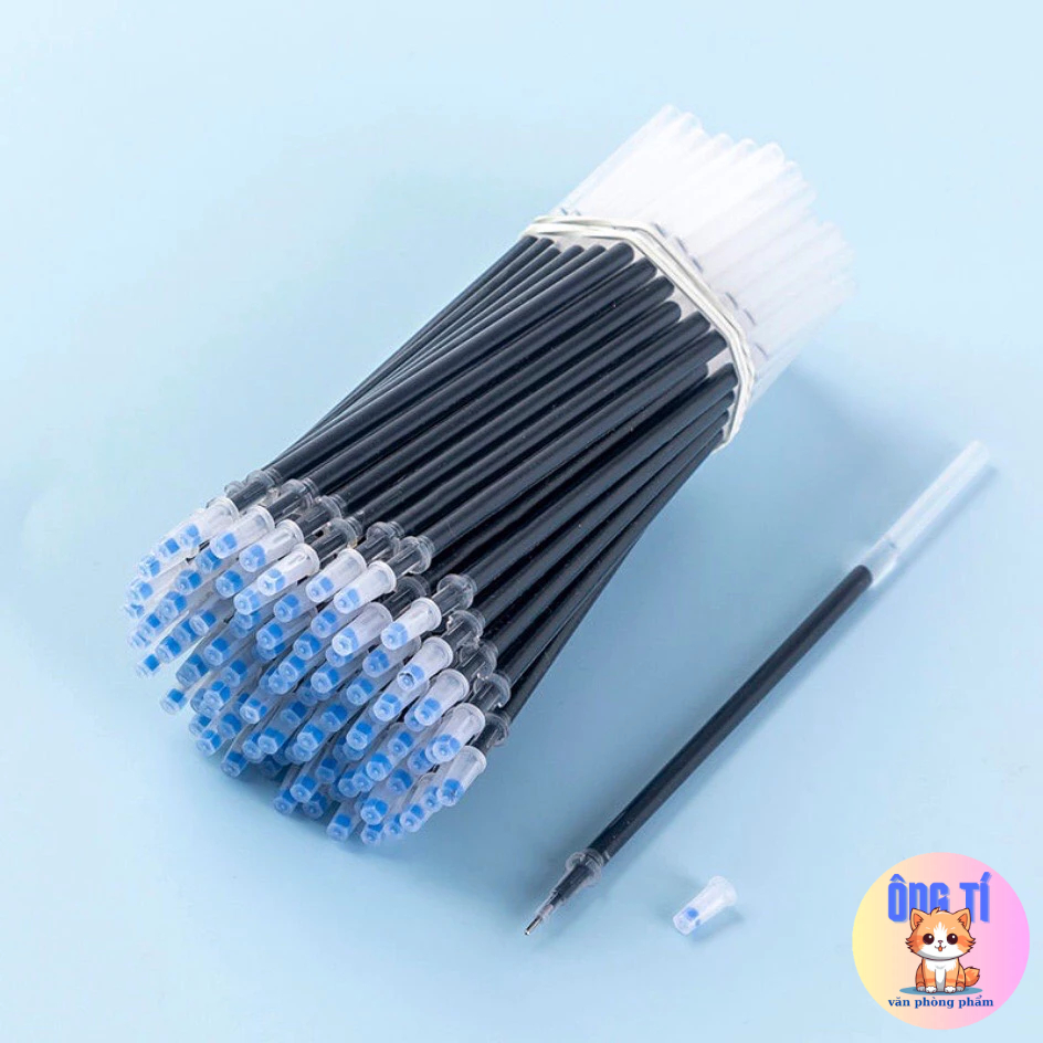 Combo 10 ruột bút gel thay thế, ngòi kim 0.5mm  xanh đỏ đen