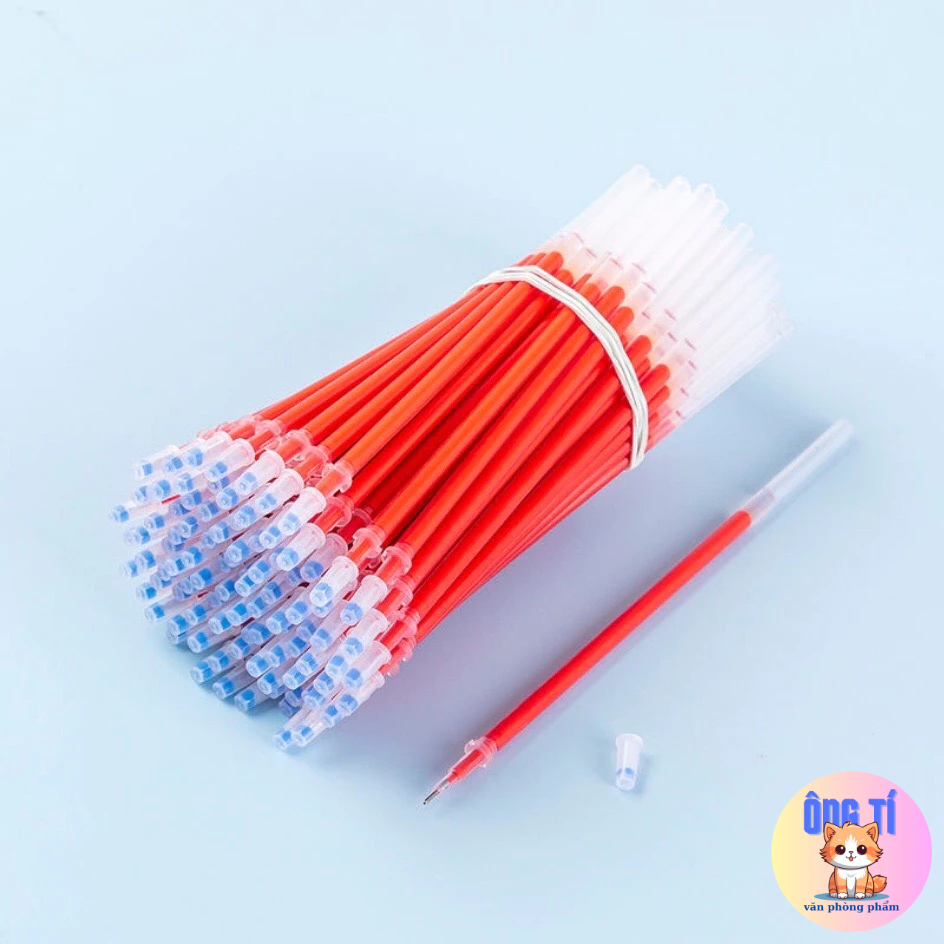Combo 10 ruột bút gel thay thế, ngòi kim 0.5mm  xanh đỏ đen