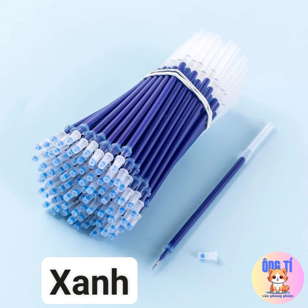 Combo 10 ruột bút gel thay thế, ngòi kim 0.5mm  xanh đỏ đen