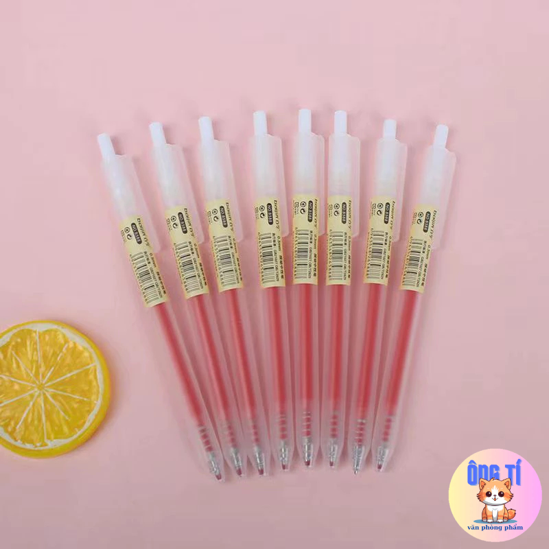 Combo 2 Bút gel bấm ba màu xanh/đỏ/đen ngòi 0.5mm