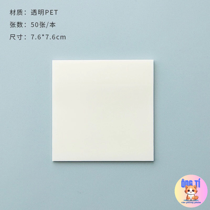 Note trong suốt 50 tờ chống thấm nước-giấy ghi chú thông tin