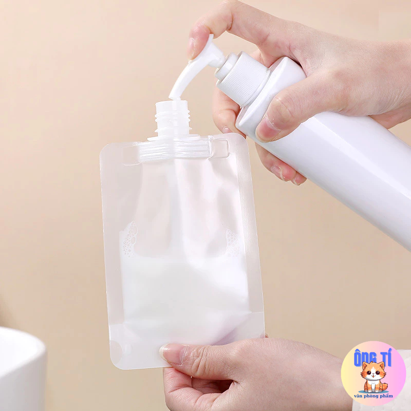 Túi chiết mỹ phẩm sữa tắm dầu gội trong suốt mang đi tiện lợi