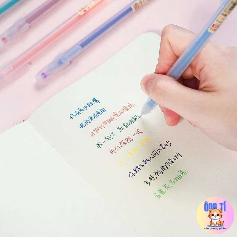 Bút Mira 12 màu 0.5mm ,bút gel nhiều màu phong cách Hàn Quốc văn phòng phẩm